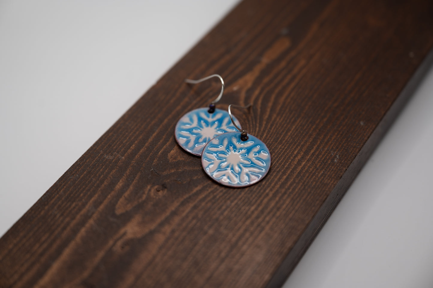 Snowflake Enamel Earrings