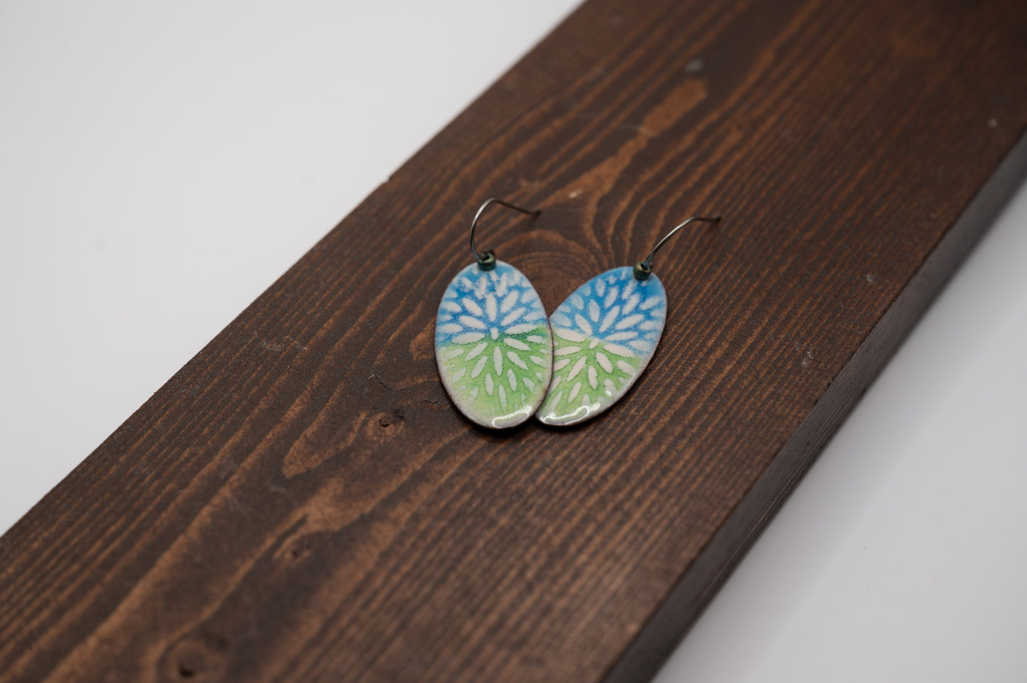 Arctic Bloom Enamel Earrings