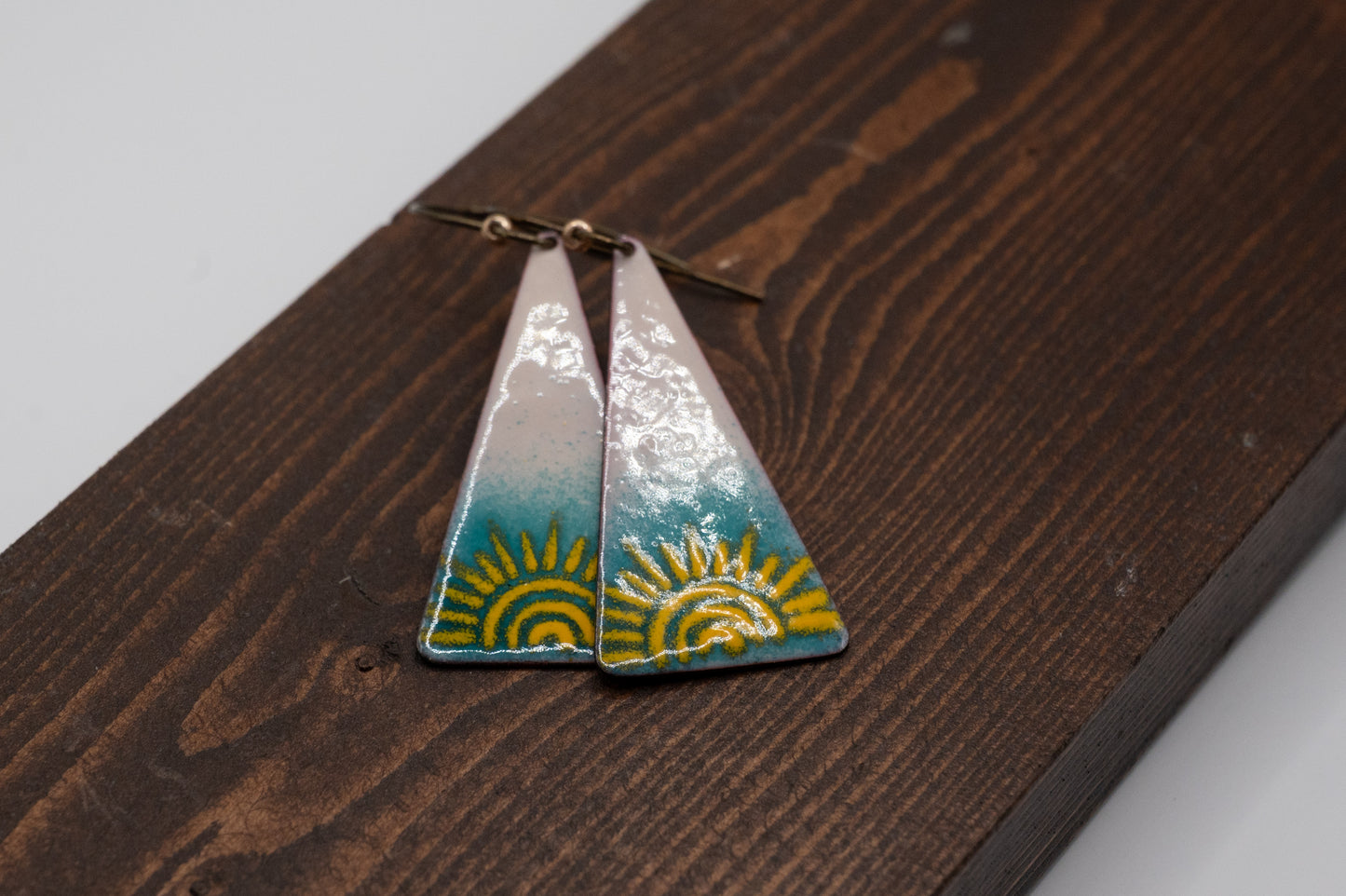 Triangle Sunshine Enamel Earrings