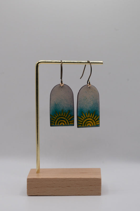 Arch Sunshine Enamel Earrings