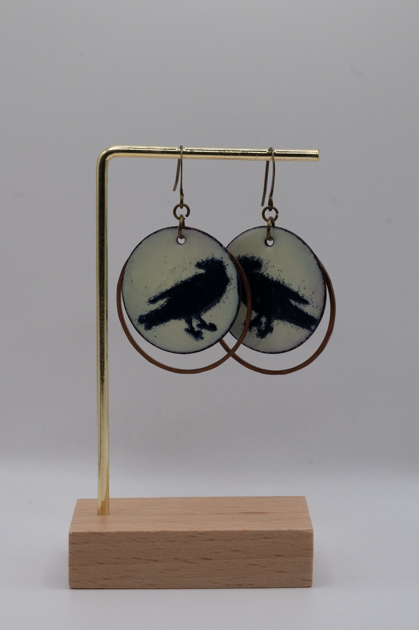 Raven Enamel Earrings