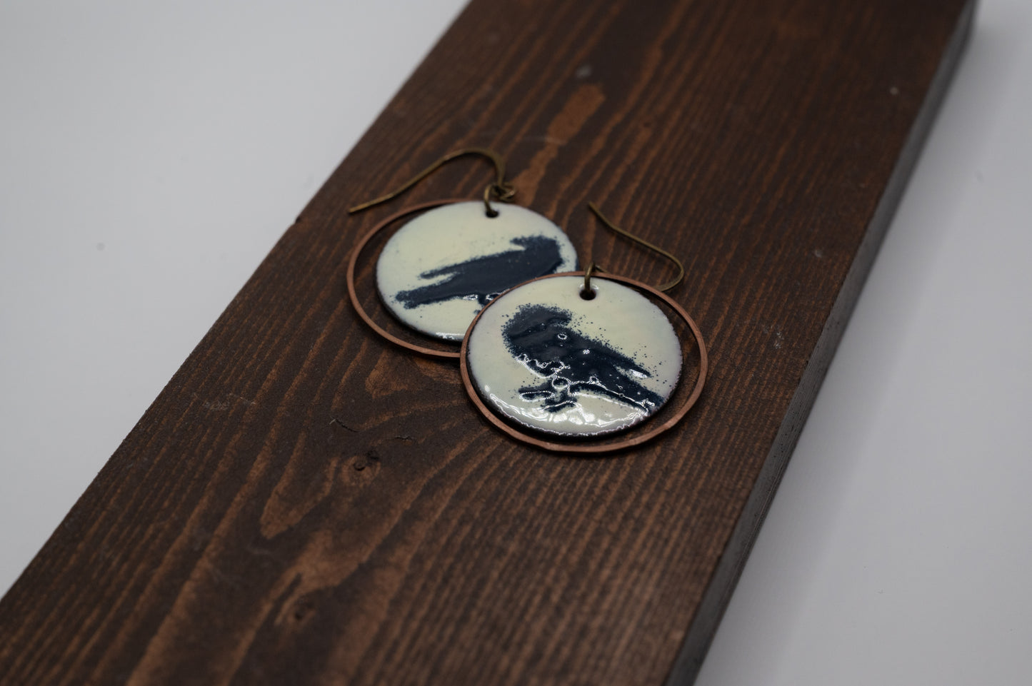 Raven Enamel Earrings