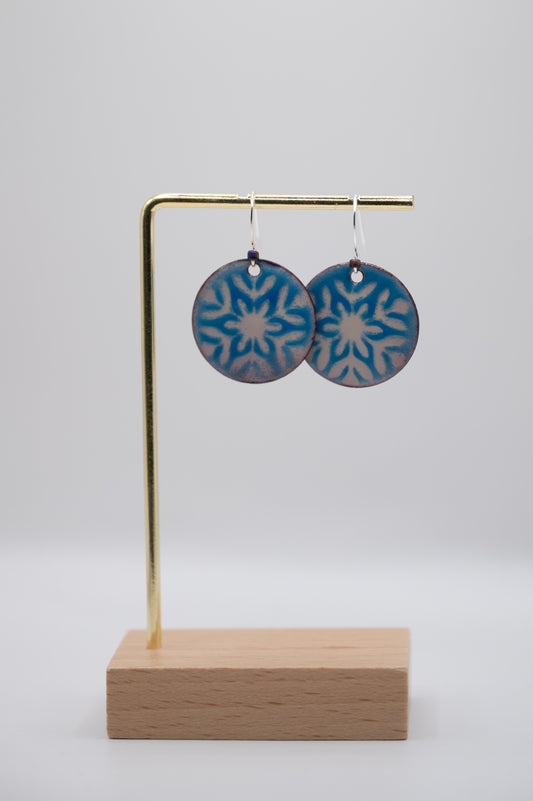 Snowflake Enamel Earrings