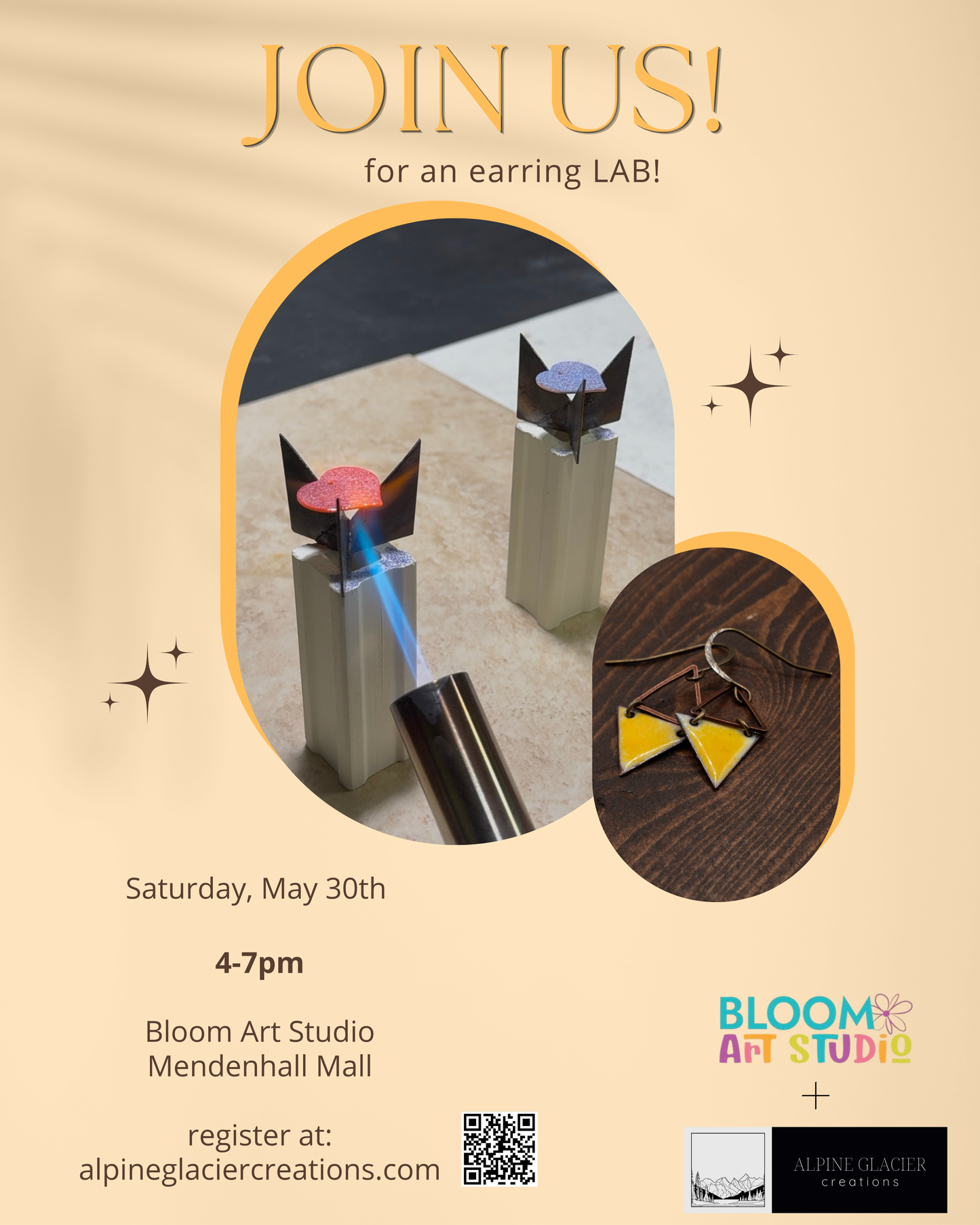 Bloom + AGC Copper Enamel Earring LAB: Saturday, May 30th